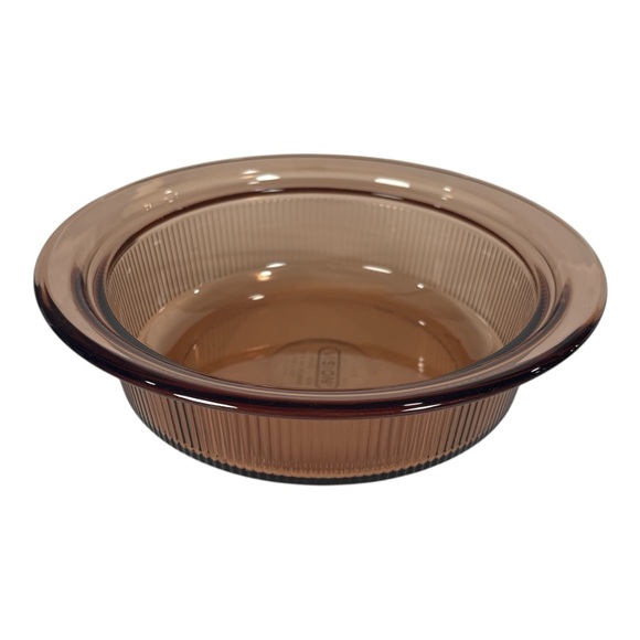 Corning Ware Vision Amber V-32-B Ribbed 1.5 Qt Round Casserole Dish - No Lid - Picture 2 of 7